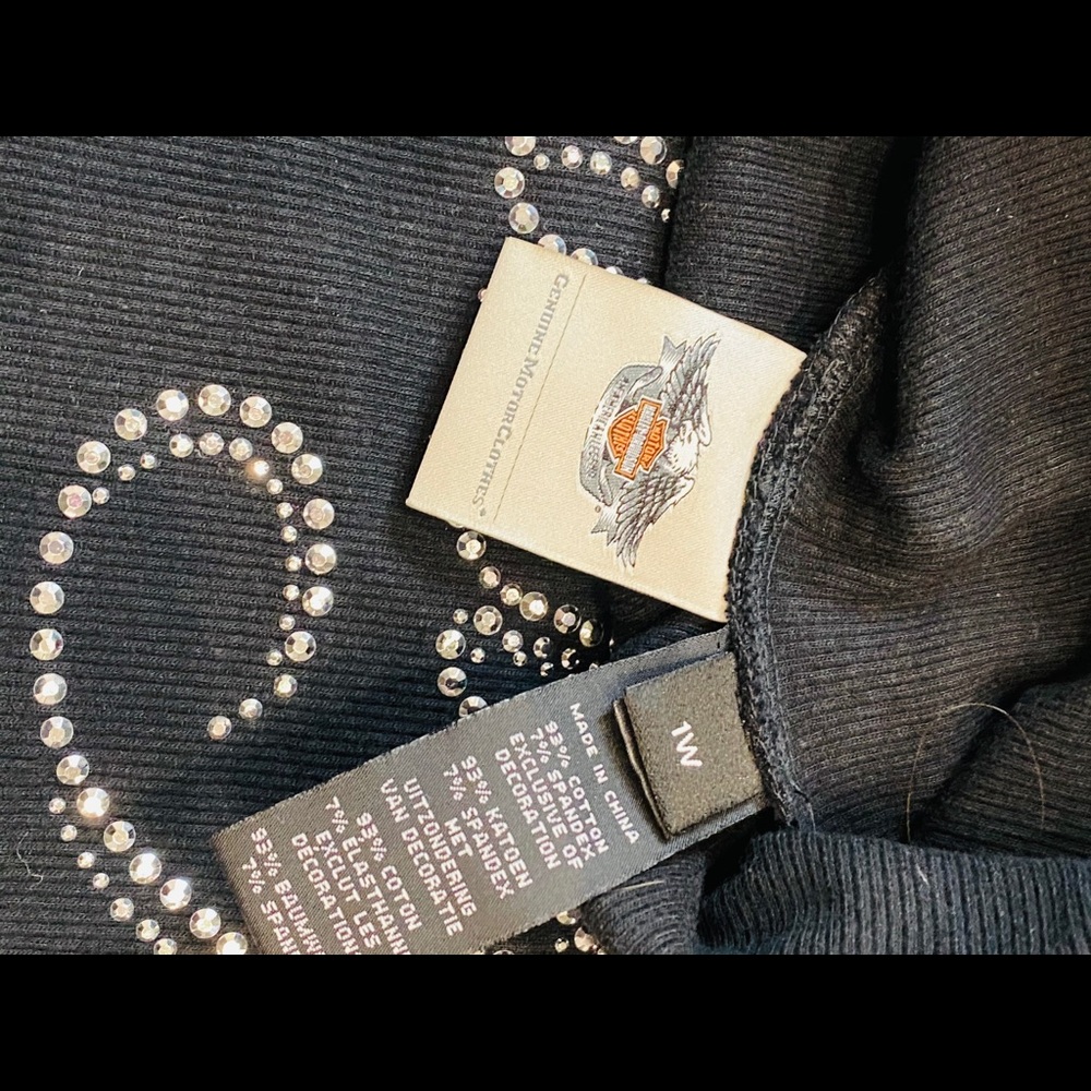 Harley Davidson Black Turtle neck 1W Like New - Picture 4 of 5